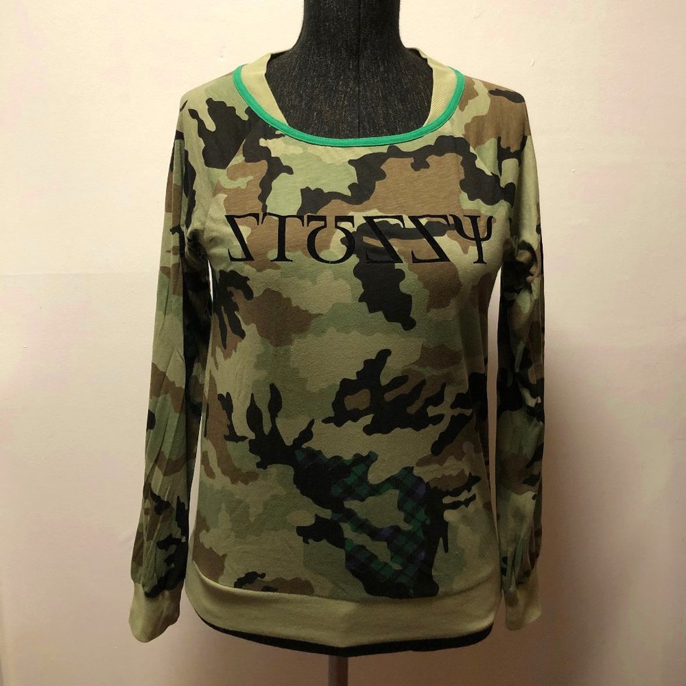 Stussy Girls L/S Ivy Scoop Tee – Camo Print Size M